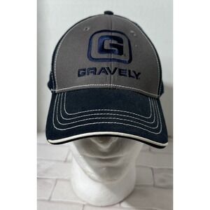 Gravely Mowers Logo Baseball Hat Navy Grey Contrast Stitch KC‎ Caps Adjustable